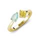 3 - Lysha 1.16 ctw Opal Pear Shape (7x5 mm) & Lab Created Yellow Sapphire Cushion Shape (5.00 mm) Toi Et Moi Engagement Ring 
