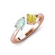 3 - Lysha 1.16 ctw Opal Pear Shape (7x5 mm) & Lab Created Yellow Sapphire Cushion Shape (5.00 mm) Toi Et Moi Engagement Ring 