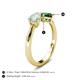4 - Lysha 0.90 ctw Opal Pear Shape (7x5 mm) & Lab Created Emerald Cushion Shape (5.00 mm) Toi Et Moi Engagement Ring 