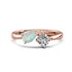 1 - Lysha 0.85 ctw Opal Pear Shape (7x5 mm) & Natural Diamond Cushion Shape (5.00 mm) Toi Et Moi Engagement Ring 