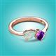 2 - Lysha 0.85 ctw Opal Pear Shape (7x5 mm) & Amethyst Cushion Shape (5.00 mm) Toi Et Moi Engagement Ring 