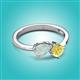 2 - Lysha 1.16 ctw Opal Pear Shape (7x5 mm) & Lab Created Yellow Sapphire Cushion Shape (5.00 mm) Toi Et Moi Engagement Ring 