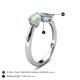 4 - Lysha 0.85 ctw Opal Pear Shape (7x5 mm) & Lab Grown Diamond Cushion Shape (5.00 mm) Toi Et Moi Engagement Ring 