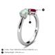 4 - Lysha 1.16 ctw Opal Pear Shape (7x5 mm) & Lab Created Ruby Cushion Shape (5.00 mm) Toi Et Moi Engagement Ring 