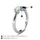 4 - Lysha 1.16 ctw Opal Pear Shape (7x5 mm) & Lab Created Blue Sapphire Cushion Shape (5.00 mm) Toi Et Moi Engagement Ring 