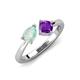 3 - Lysha 0.85 ctw Opal Pear Shape (7x5 mm) & Amethyst Cushion Shape (5.00 mm) Toi Et Moi Engagement Ring 