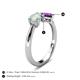 4 - Lysha 0.85 ctw Opal Pear Shape (7x5 mm) & Amethyst Cushion Shape (5.00 mm) Toi Et Moi Engagement Ring 