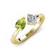 3 - Lysha 1.30 ctw Peridot Pear Shape (7x5 mm) & Lab Grown Diamond Cushion Shape (5.00 mm) Toi Et Moi Engagement Ring 