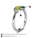 4 - Lysha 1.35 ctw Peridot Pear Shape (7x5 mm) & Lab Created Emerald Cushion Shape (5.00 mm) Toi Et Moi Engagement Ring 