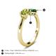 4 - Lysha 1.35 ctw Peridot Pear Shape (7x5 mm) & Lab Created Emerald Cushion Shape (5.00 mm) Toi Et Moi Engagement Ring 