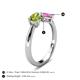 4 - Lysha 1.61 ctw Peridot Pear Shape (7x5 mm) & Lab Created Pink Sapphire Cushion Shape (5.00 mm) Toi Et Moi Engagement Ring 