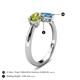 4 - Lysha 1.55 ctw Peridot Pear Shape (7x5 mm) & Blue Topaz Cushion Shape (5.00 mm) Toi Et Moi Engagement Ring 