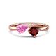 1 - Lysha 1.65 ctw Pink Sapphire Pear Shape (7x5 mm) & Red Garnet Cushion Shape (5.00 mm) Toi Et Moi Engagement Ring 