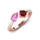 3 - Lysha 1.65 ctw Pink Sapphire Pear Shape (7x5 mm) & Red Garnet Cushion Shape (5.00 mm) Toi Et Moi Engagement Ring 