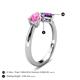 4 - Lysha 1.40 ctw Pink Sapphire Pear Shape (7x5 mm) & Amethyst Cushion Shape (5.00 mm) Toi Et Moi Engagement Ring 