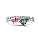 1 - Lysha 1.71 ctw Pink Sapphire Pear Shape (7x5 mm) & Lab Created Alexandrite Cushion Shape (5.00 mm) Toi Et Moi Engagement Ring 