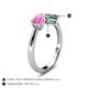 4 - Lysha 1.71 ctw Pink Sapphire Pear Shape (7x5 mm) & Lab Created Alexandrite Cushion Shape (5.00 mm) Toi Et Moi Engagement Ring 