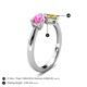 4 - Lysha 1.71 ctw Pink Sapphire Pear Shape (7x5 mm) & Lab Created Yellow Sapphire Cushion Shape (5.00 mm) Toi Et Moi Engagement Ring 