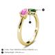 4 - Lysha 1.45 ctw Pink Sapphire Pear Shape (7x5 mm) & Lab Created Emerald Cushion Shape (5.00 mm) Toi Et Moi Engagement Ring 