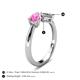 4 - Lysha 1.40 ctw Pink Sapphire Pear Shape (7x5 mm) & Natural Diamond Cushion Shape (5.00 mm) Toi Et Moi Engagement Ring 