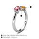 4 - Lysha 1.20 ctw Pink Tourmaline Pear Shape (7x5 mm) & Citrine Cushion Shape (5.00 mm) Toi Et Moi Engagement Ring 