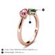 4 - Lysha 1.25 ctw Pink Tourmaline Pear Shape (7x5 mm) & Lab Created Emerald Cushion Shape (5.00 mm) Toi Et Moi Engagement Ring 