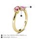 4 - Lysha 1.51 ctw Pink Tourmaline Pear Shape (7x5 mm) & Lab Created Pink Sapphire Cushion Shape (5.00 mm) Toi Et Moi Engagement Ring 