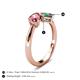 4 - Lysha 1.51 ctw Pink Tourmaline Pear Shape (7x5 mm) & Lab Created Alexandrite Cushion Shape (5.00 mm) Toi Et Moi Engagement Ring 