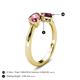 4 - Lysha 1.32 ctw Pink Tourmaline Pear Shape (7x5 mm) & Rhodolite Garnet Cushion Shape (5.00 mm) Toi Et Moi Engagement Ring 