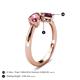 4 - Lysha 1.32 ctw Pink Tourmaline Pear Shape (7x5 mm) & Rhodolite Garnet Cushion Shape (5.00 mm) Toi Et Moi Engagement Ring 
