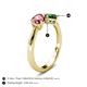 4 - Lysha 1.25 ctw Pink Tourmaline Pear Shape (7x5 mm) & Lab Created Emerald Cushion Shape (5.00 mm) Toi Et Moi Engagement Ring 