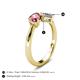 4 - Lysha 1.20 ctw Pink Tourmaline Pear Shape (7x5 mm) & Natural Diamond Cushion Shape (5.00 mm) Toi Et Moi Engagement Ring 