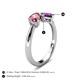 4 - Lysha 1.20 ctw Pink Tourmaline Pear Shape (7x5 mm) & Amethyst Cushion Shape (5.00 mm) Toi Et Moi Engagement Ring 