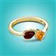2 - Lysha 1.40 ctw Red Garnet Pear Shape (7x5 mm) & Citrine Cushion Shape (5.00 mm) Toi Et Moi Engagement Ring 