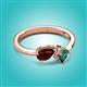 2 - Lysha 1.71 ctw Red Garnet Pear Shape (7x5 mm) & Lab Created Alexandrite Cushion Shape (5.00 mm) Toi Et Moi Engagement Ring 