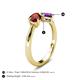 4 - Lysha 1.40 ctw Red Garnet Pear Shape (7x5 mm) & Amethyst Cushion Shape (5.00 mm) Toi Et Moi Engagement Ring 