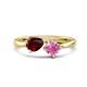 1 - Lysha 1.71 ctw Red Garnet Pear Shape (7x5 mm) & Lab Created Pink Sapphire Cushion Shape (5.00 mm) Toi Et Moi Engagement Ring 