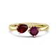 1 - Lysha 1.52 ctw Red Garnet Pear Shape (7x5 mm) & Rhodolite Garnet Cushion Shape (5.00 mm) Toi Et Moi Engagement Ring 