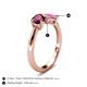 4 - Lysha 1.71 ctw Rhodolite Garnet Pear Shape (7x5 mm) & Lab Created Pink Sapphire Cushion Shape (5.00 mm) Toi Et Moi Engagement Ring 