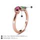 4 - Lysha 1.71 ctw Rhodolite Garnet Pear Shape (7x5 mm) & Lab Created Alexandrite Cushion Shape (5.00 mm) Toi Et Moi Engagement Ring 