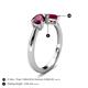 4 - Lysha 1.71 ctw Rhodolite Garnet Pear Shape (7x5 mm) & Lab Created Ruby Cushion Shape (5.00 mm) Toi Et Moi Engagement Ring 