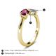 4 - Lysha 1.47 ctw Rhodolite Garnet Pear Shape (7x5 mm) & Moissanite Cushion Shape (5.00 mm) Toi Et Moi Engagement Ring 