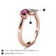 5 - Lysha 1.47 ctw Rhodolite Garnet Pear Shape (7x5 mm) & Moissanite Cushion Shape (5.00 mm) Toi Et Moi Engagement Ring 