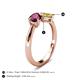 4 - Lysha 1.71 ctw Rhodolite Garnet Pear Shape (7x5 mm) & Lab Created Yellow Sapphire Cushion Shape (5.00 mm) Toi Et Moi Engagement Ring 