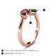 4 - Lysha 1.45 ctw Rhodolite Garnet Pear Shape (7x5 mm) & Lab Created Emerald Cushion Shape (5.00 mm) Toi Et Moi Engagement Ring 