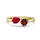 1 - Lysha 1.70 ctw Ruby Pear Shape (7x5 mm) & Red Garnet Cushion Shape (5.00 mm) Toi Et Moi Engagement Ring 