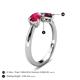 4 - Lysha 1.57 ctw Ruby Pear Shape (7x5 mm) & Rhodolite Garnet Cushion Shape (5.00 mm) Toi Et Moi Engagement Ring 