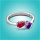 2 - Lysha 1.45 ctw Ruby Pear Shape (7x5 mm) & Amethyst Cushion Shape (5.00 mm) Toi Et Moi Engagement Ring 
