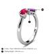 4 - Lysha 1.45 ctw Ruby Pear Shape (7x5 mm) & Amethyst Cushion Shape (5.00 mm) Toi Et Moi Engagement Ring 