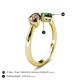 4 - Lysha 1.20 ctw Smoky Quartz Pear Shape (7x5 mm) & Lab Created Emerald Cushion Shape (5.00 mm) Toi Et Moi Engagement Ring 